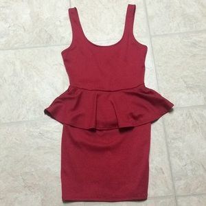 Red peplum dress